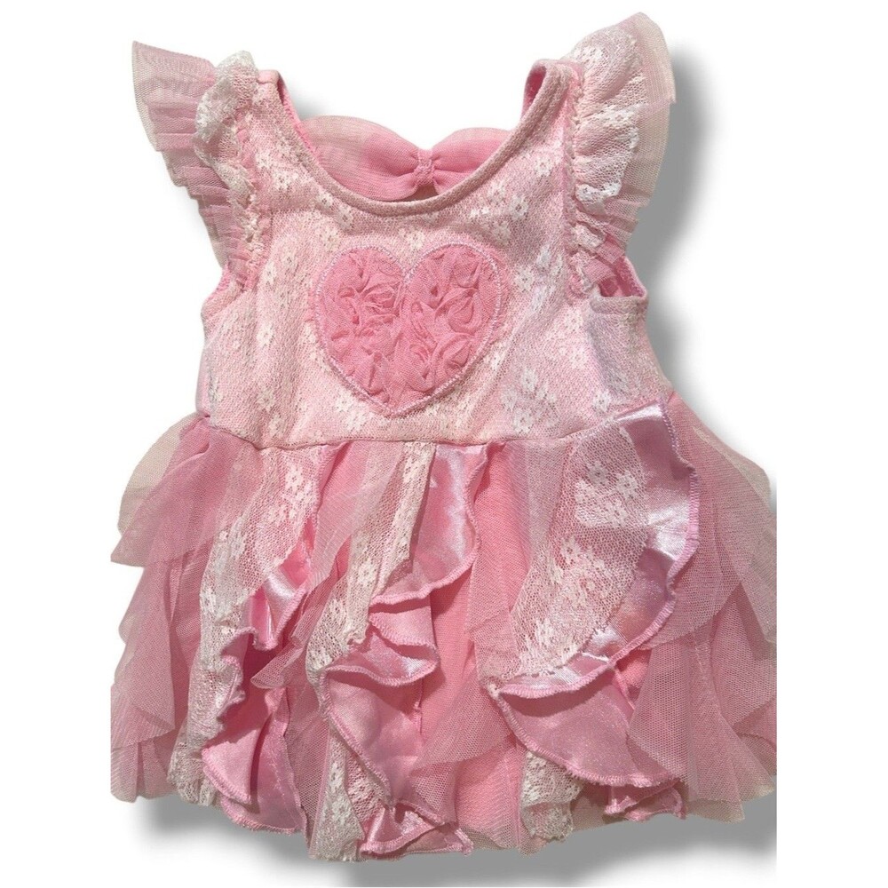 Pink coquette girls Lace one piece outfit